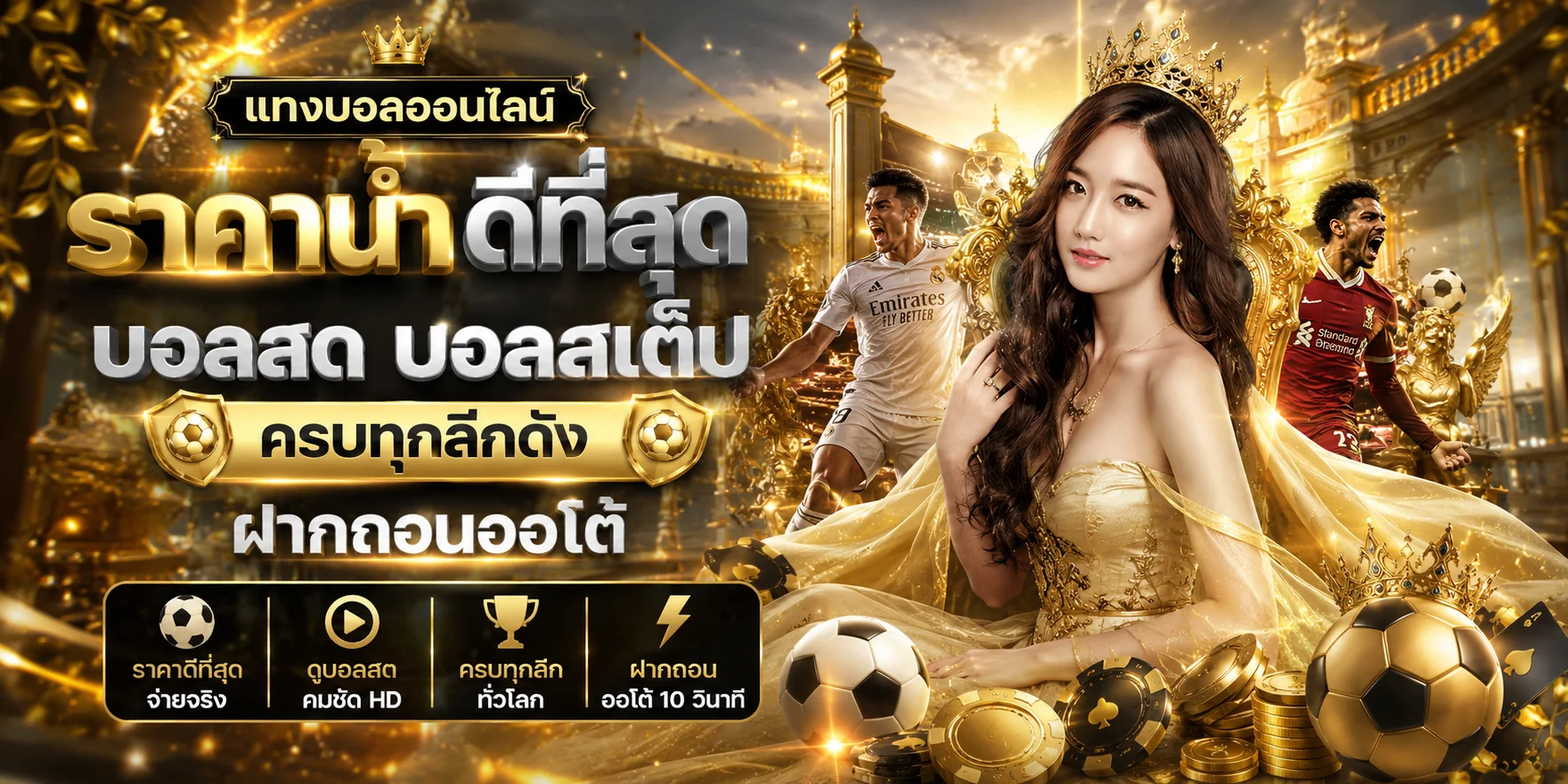 แทงบอลออนไลน์ GLX999 เดิมพันสดทุกลีกดัง ราคาน้ำดี